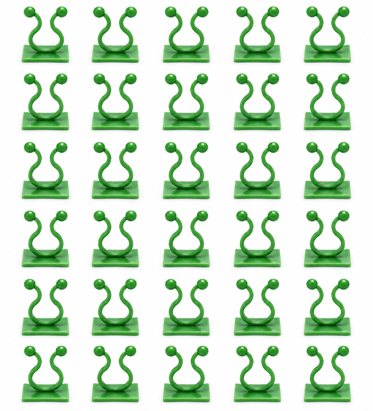 30-Piece Self-Adhesive Climbing Plant Support Clips with Flexible Arms - Green