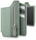 Self-Adhesive Phone Wallet Card Holder with Zipper Pocket & Foldable Stand