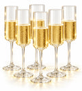 DZK Champagne Flute Glasses Set of 6 - 175 ML Each