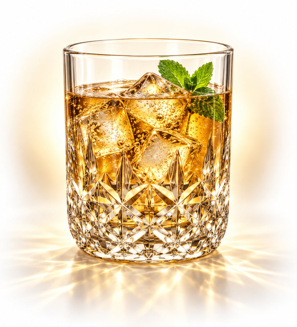 Diamond-Cut Drinking Glasses Set of 6 - 250 ML Each