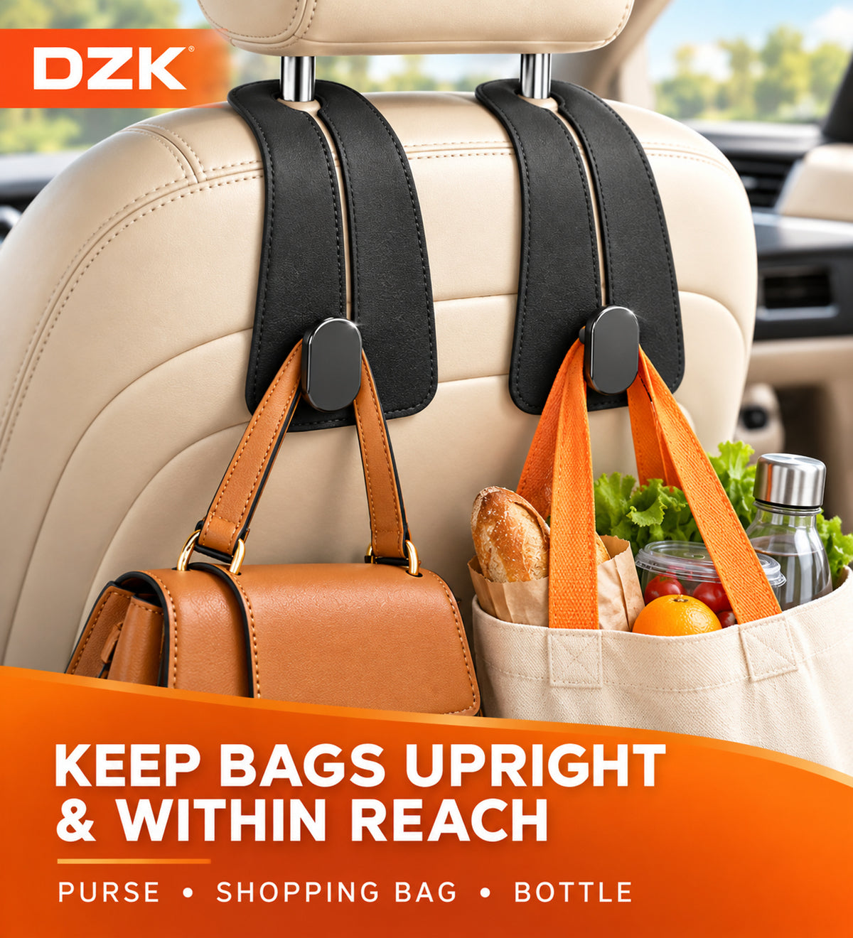 Car Seat Headrest Bag Hook Hanger for Handbags, Shopping Bags & Accessories