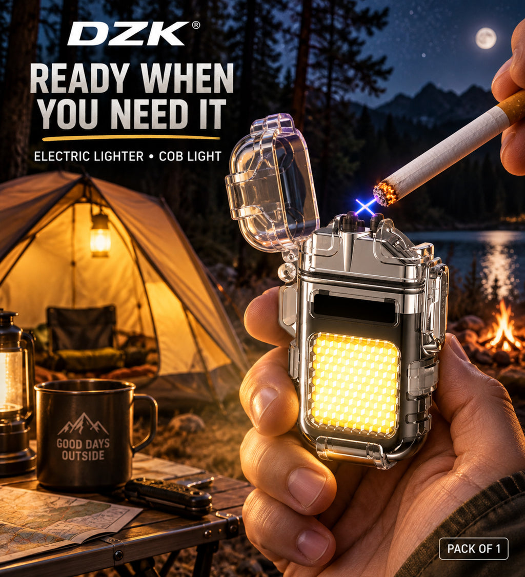 Electric Cigarette Lighter with Wind-Resistant Arc Ignition | Premium Portable Flameless Lighter for Outdoor & Daily Use | Pack of 1