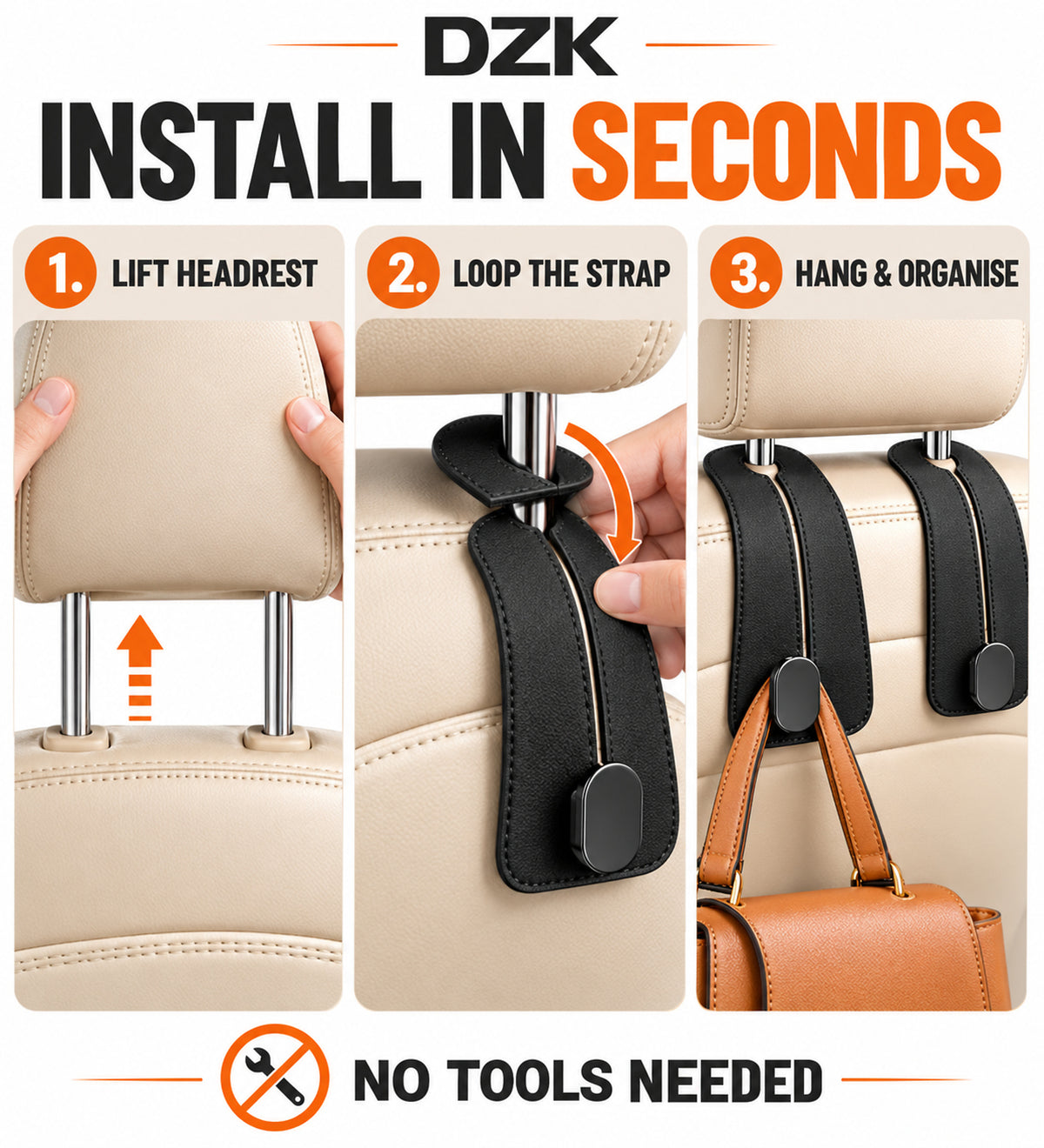 Car Seat Headrest Bag Hook Hanger for Handbags, Shopping Bags & Accessories