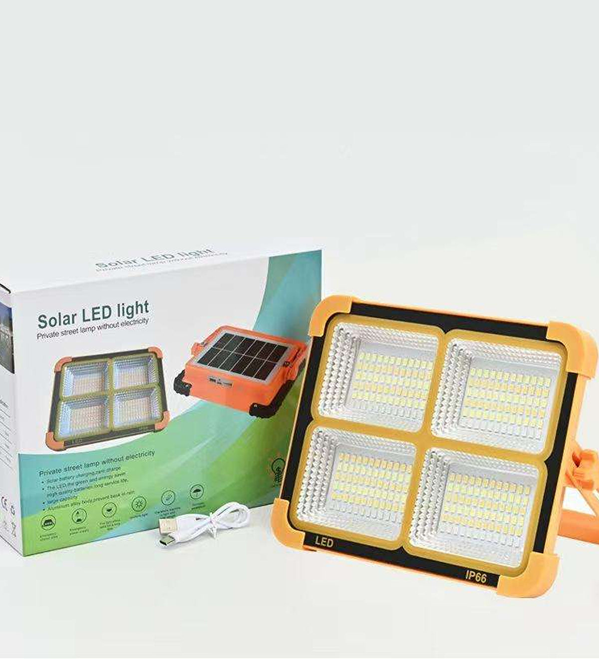 Rechargeable Solar LED Flood Light Portable Camping Emergency Light