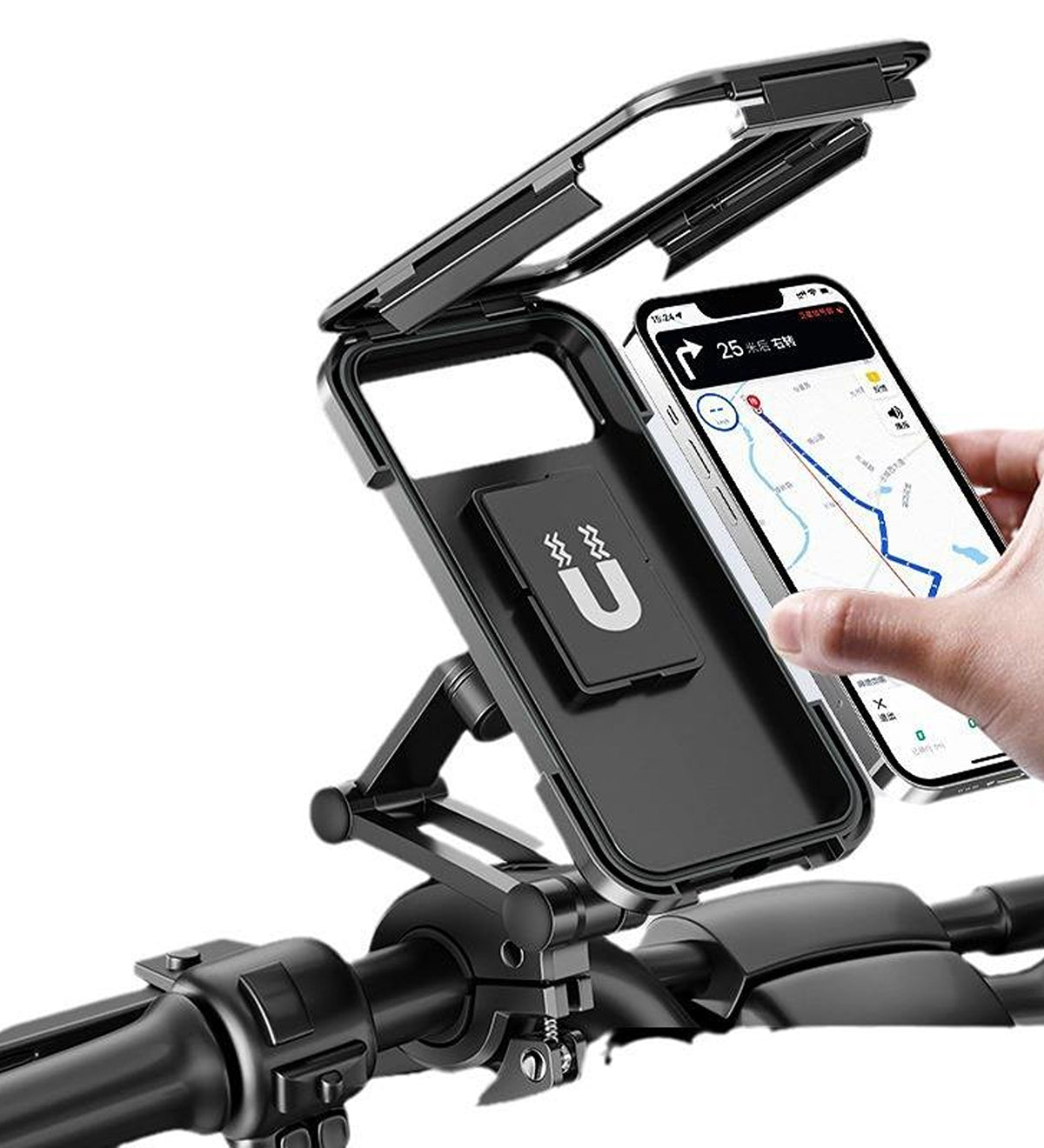 DZK Waterproof Motorcycle Bike Mobile Phone Holder with Handlebar Mount