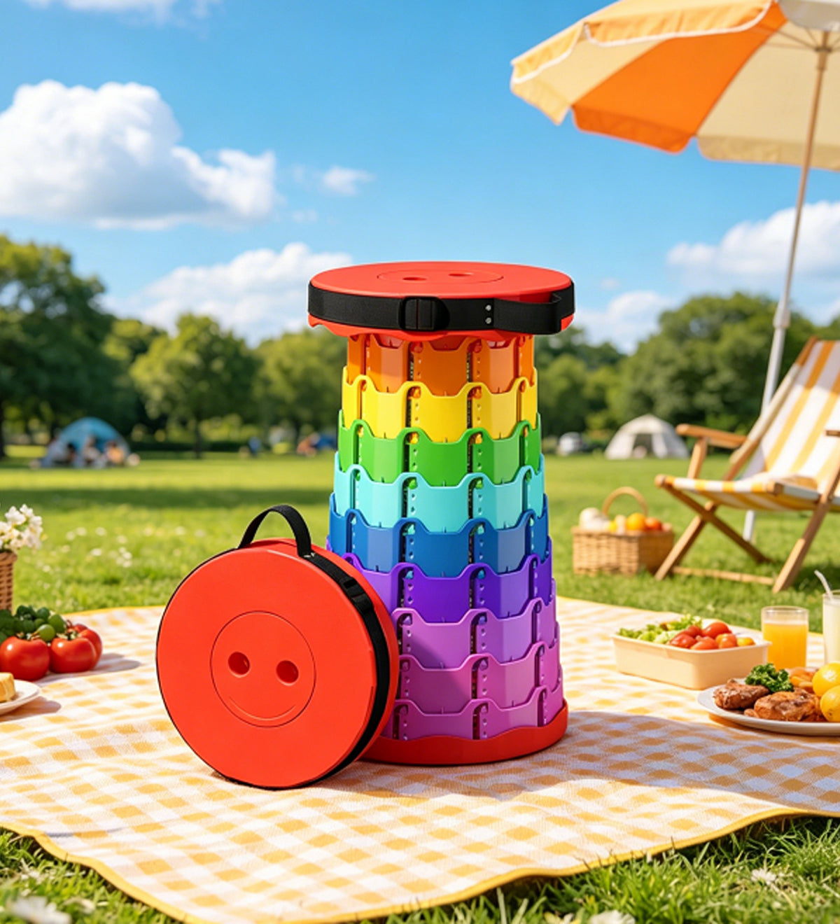 Portable Adjustable Retractable Folding Stool