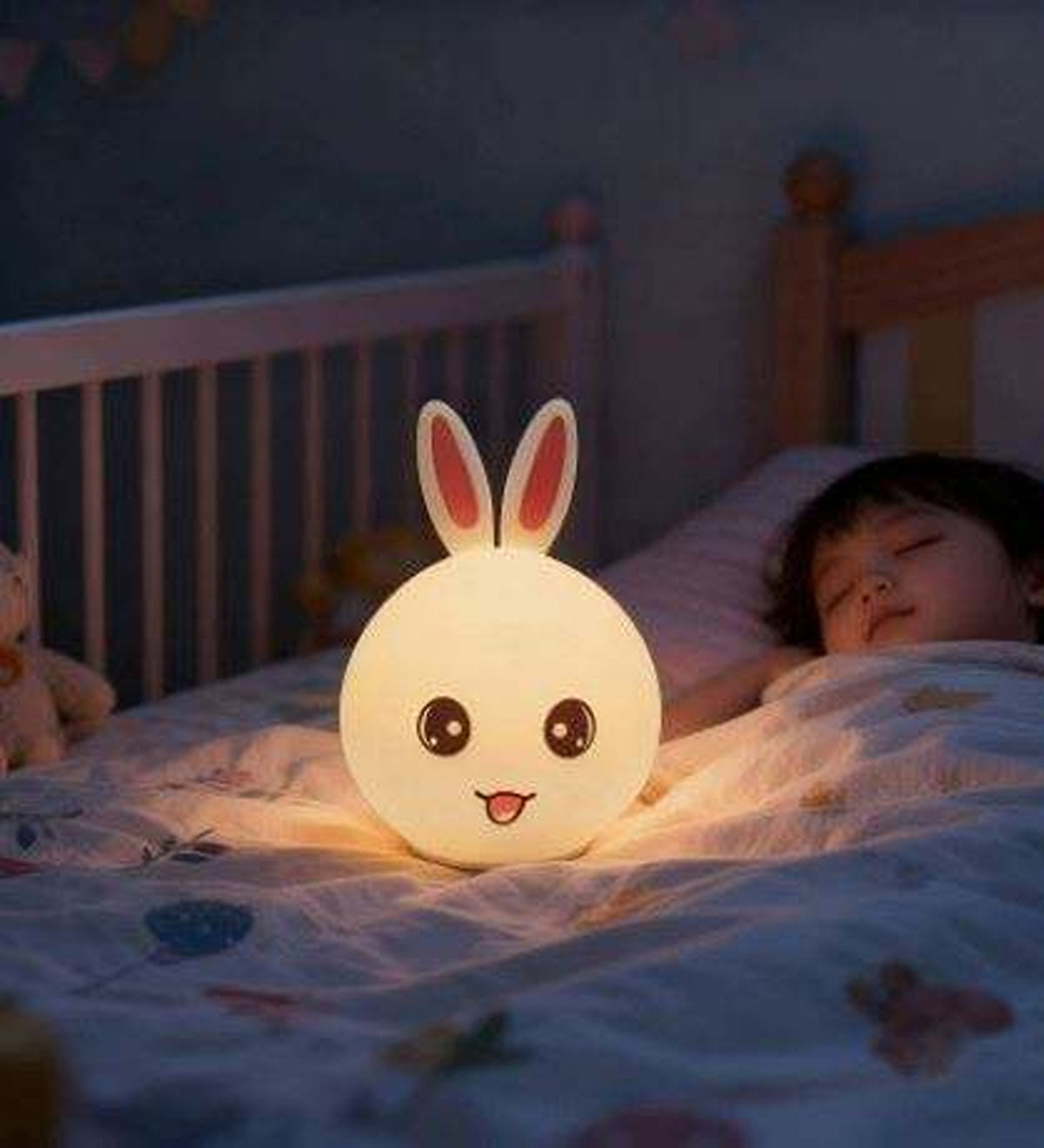 Mini Rabbit Shape Silicone LED Night Light for Kids Bedroom