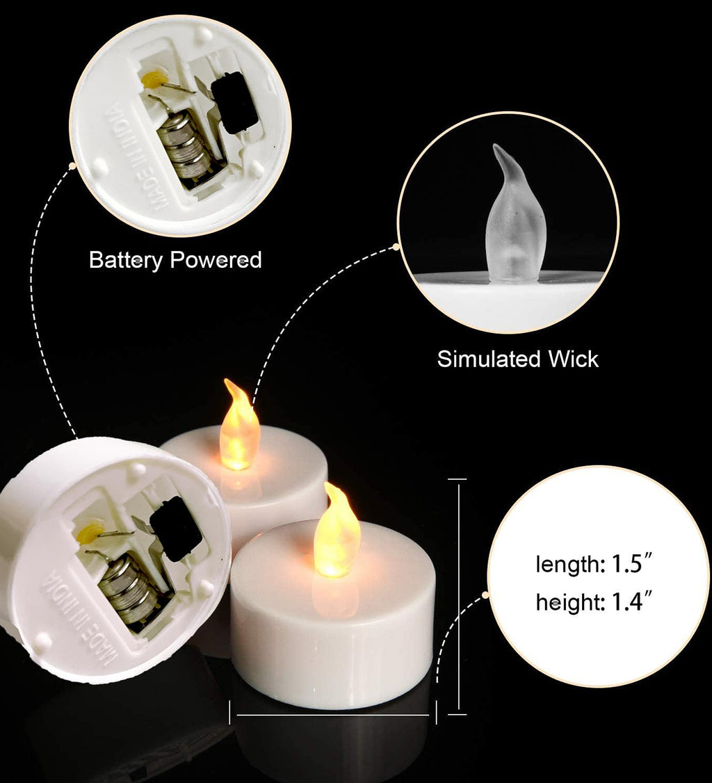 DZK Pack of 24 LED Tealight Candles