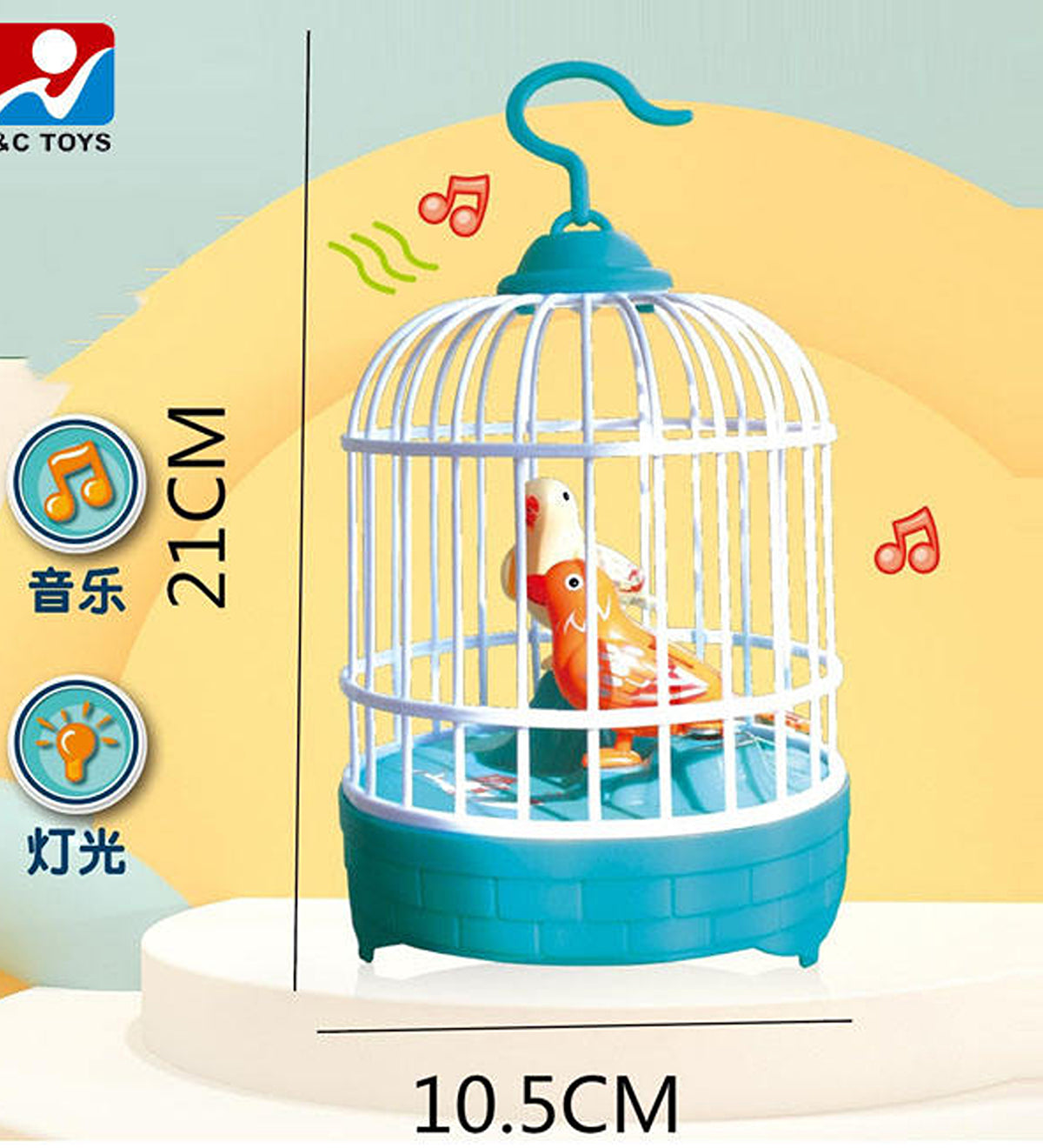 Kids Lovely Bird Cage with Light, Music & Voice Control Talking Bird Toy