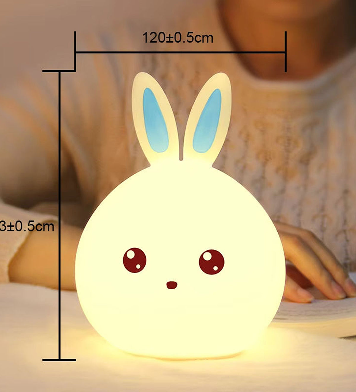 Mini Rabbit Shape Silicone LED Night Light for Kids Bedroom