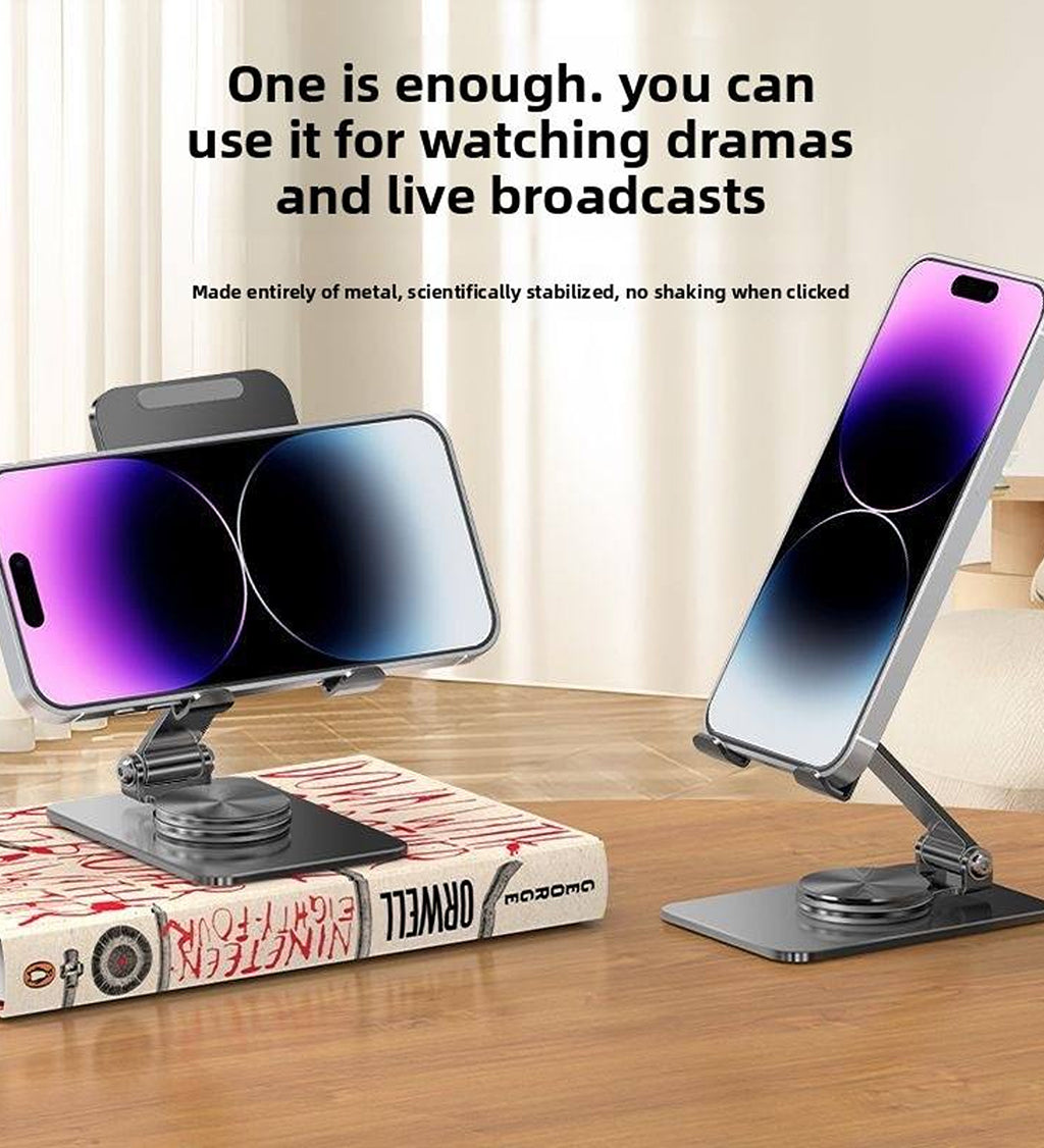 DZK 360 Degree Rotation Foldable Aluminum Alloy Mobile & Tablet Stand