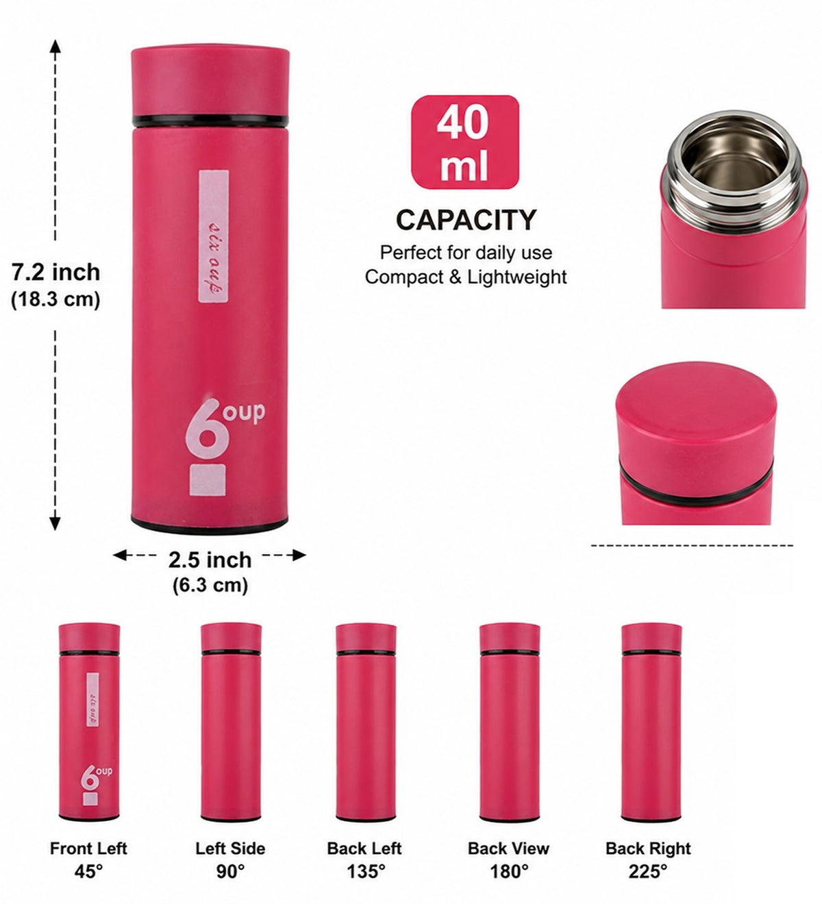 Glass Water Bottle 400ml Leak Proof Portable Bottle