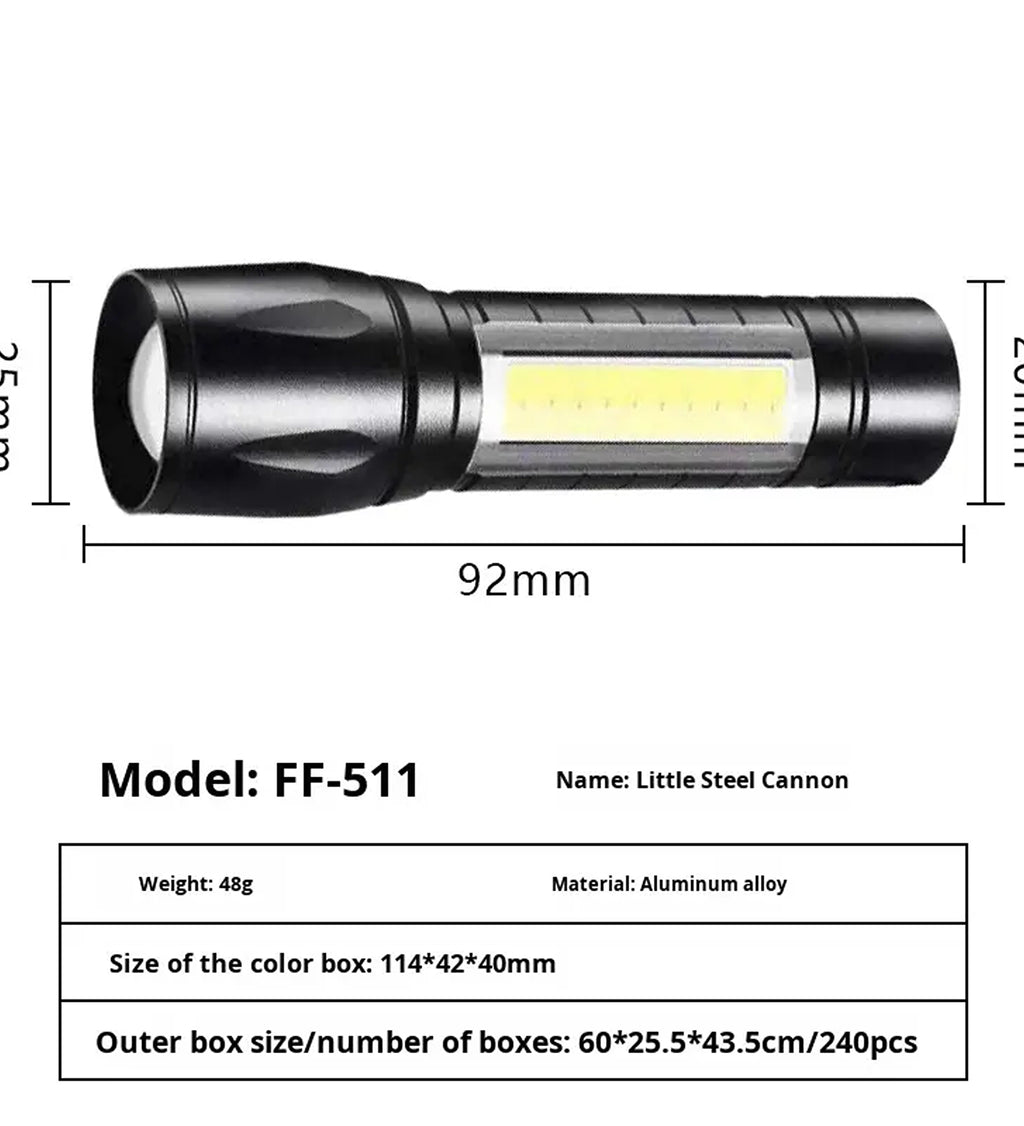 Aluminum Alloy LED Mini USB Rechargeable Flashlight