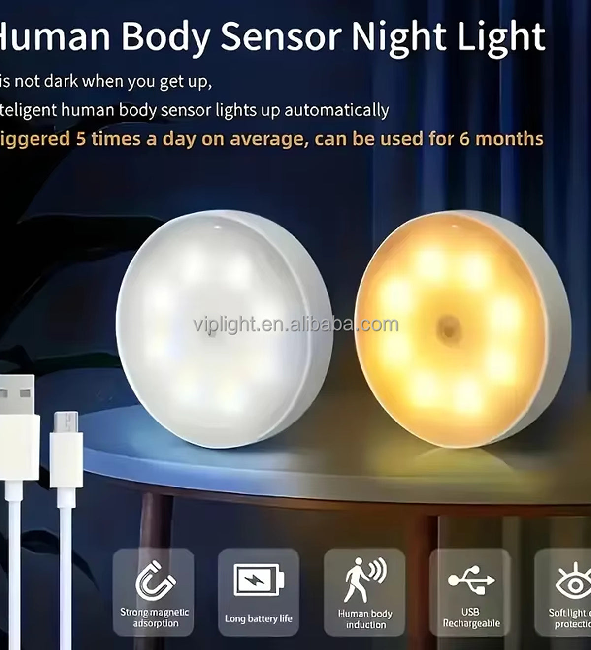 USB LED Motion Sensor Night Light