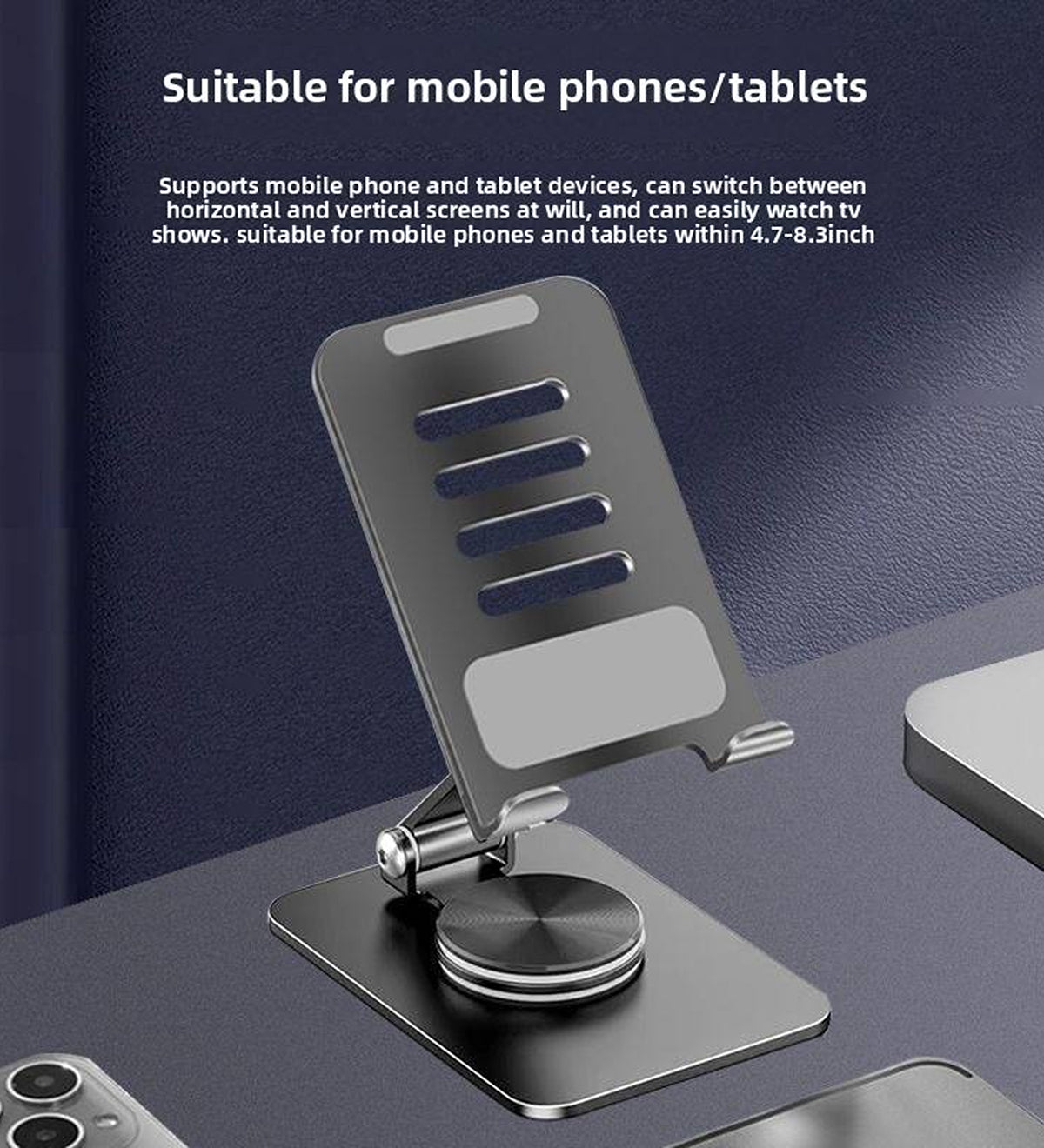 DZK 360 Degree Rotation Foldable Aluminum Alloy Mobile & Tablet Stand