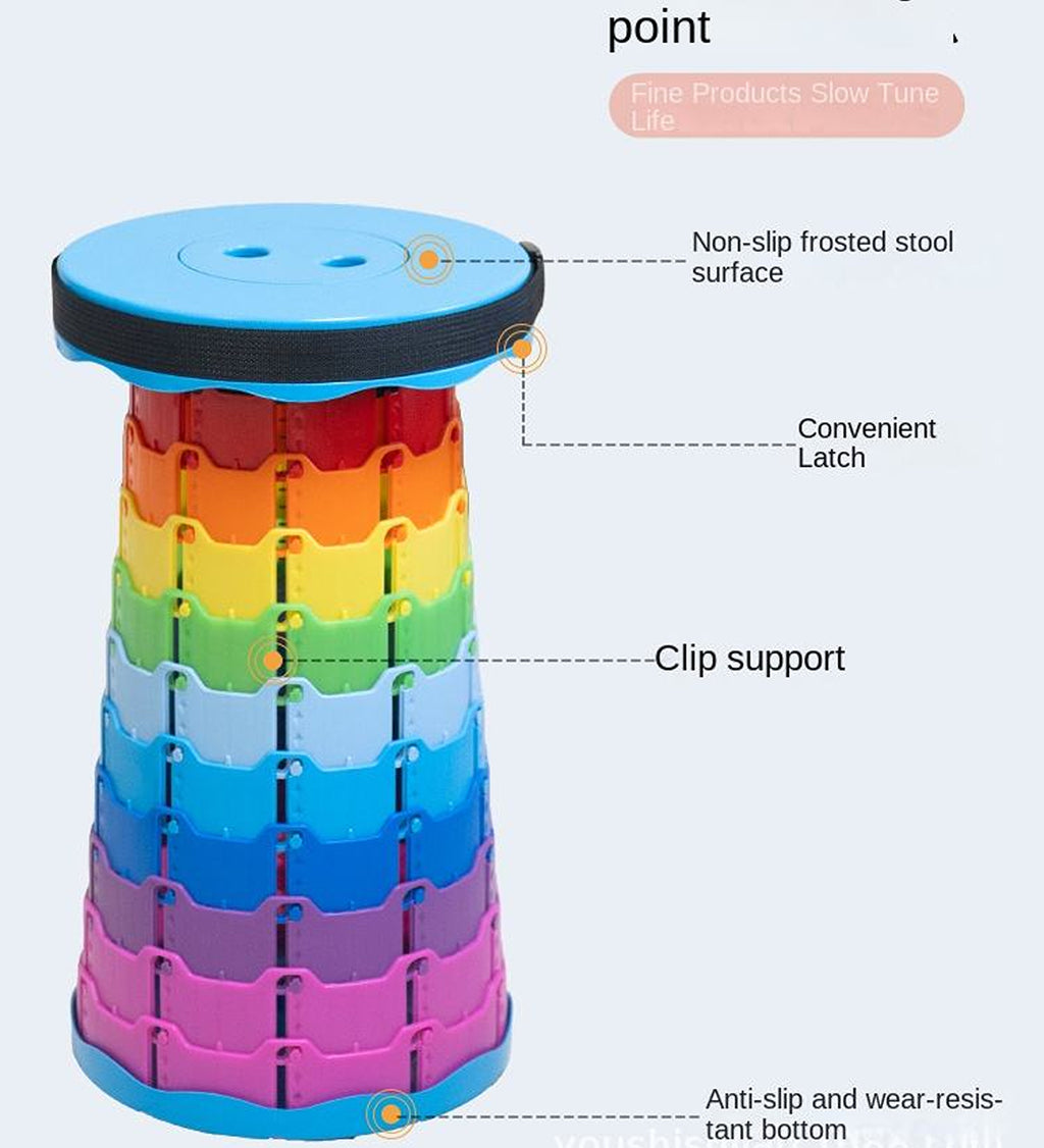 Portable Adjustable Retractable Folding Stool