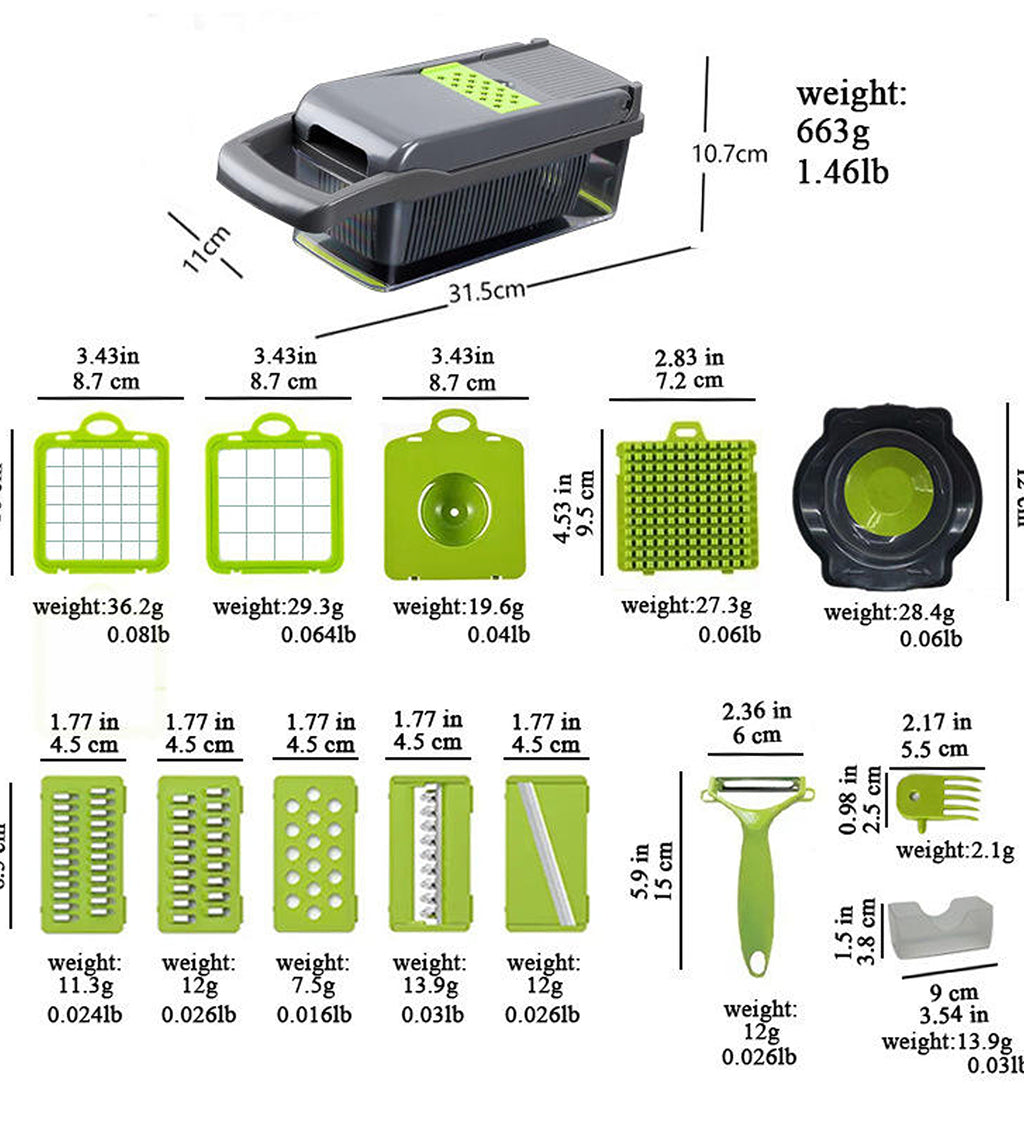 DZK 16 in 1 Vegetable & Onion Chopper Pro