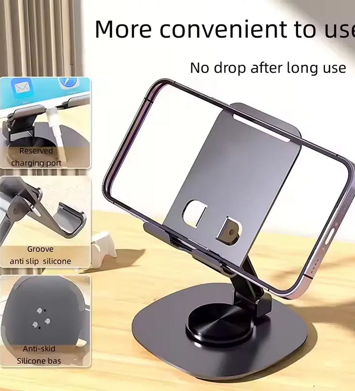DZK Adjustable 360° Rotation Foldable Mobile Phone Stand
