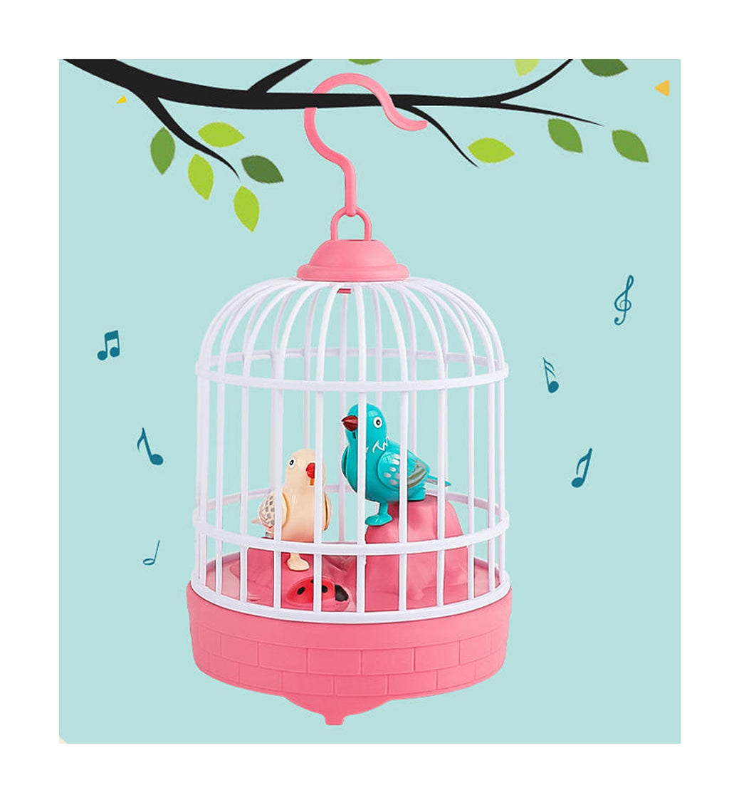 Kids Lovely Bird Cage with Light, Music & Voice Control Talking Bird Toy