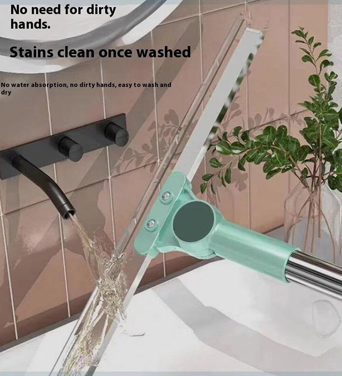 DZK Telescopic Silicone Floor Water Wiper with Stainless Steel Handle