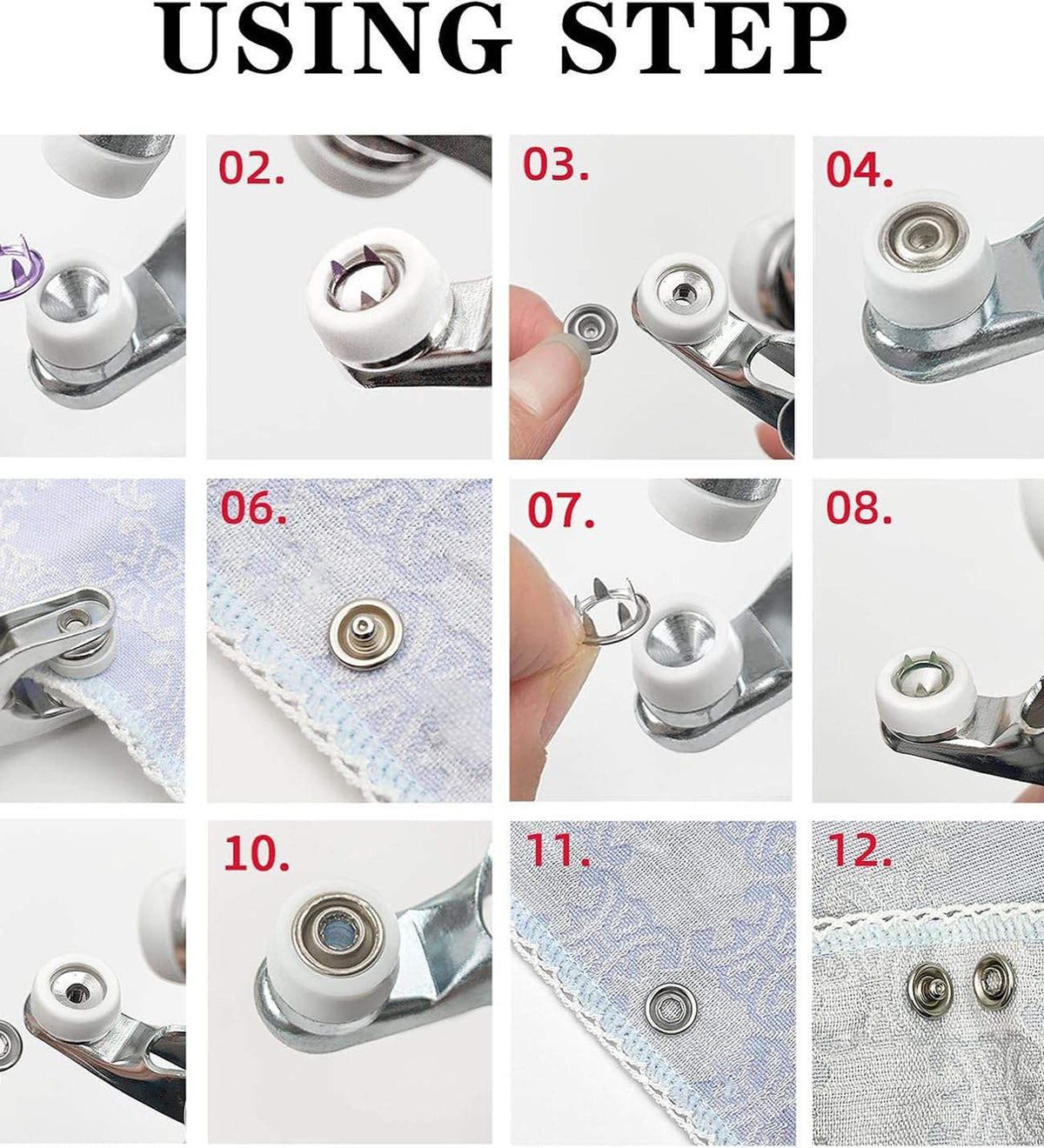 DZK Hand Press No-Sew Five Claw Snap Button Installation Tool Kit