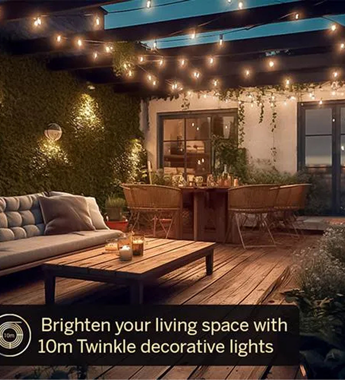 DZK 14 Meter (48 Feet) Warm White LED String Light