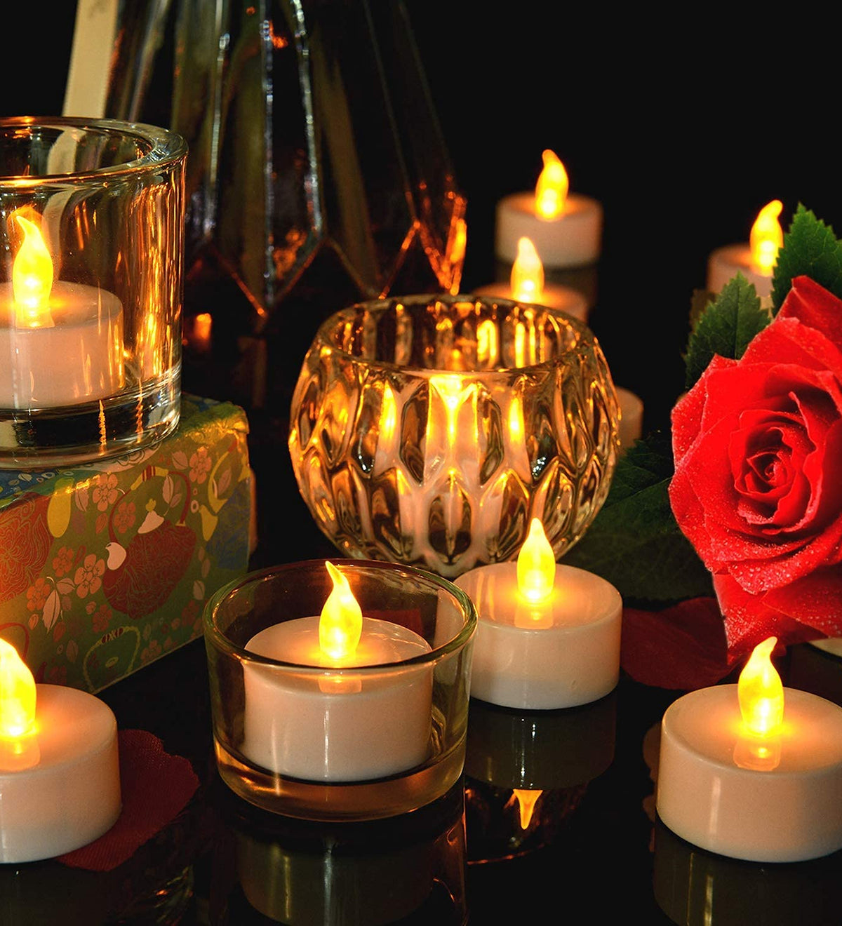 DZK Pack of 24 LED Tealight Candles