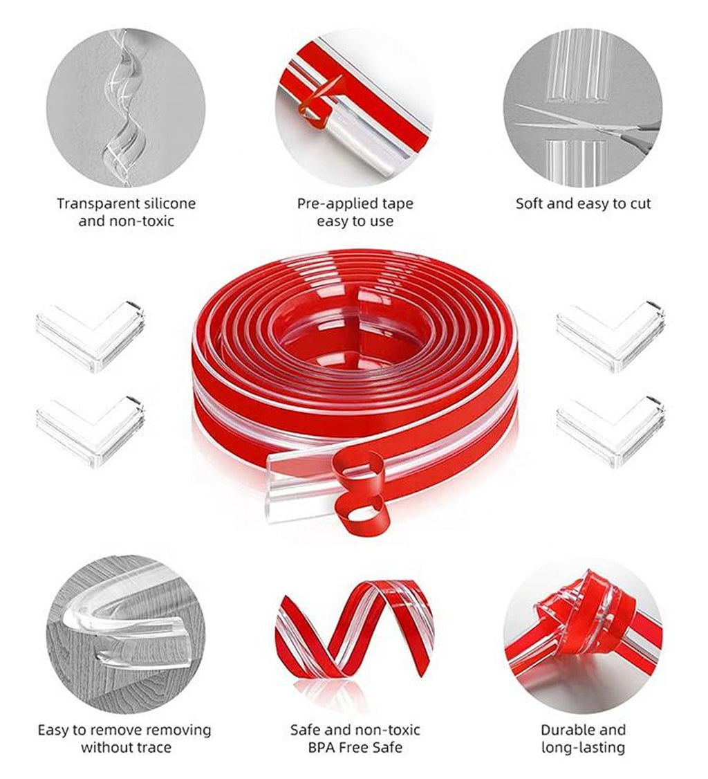 DZK Transparent PVC Corner Guard Strip 48mm x 10 Meter