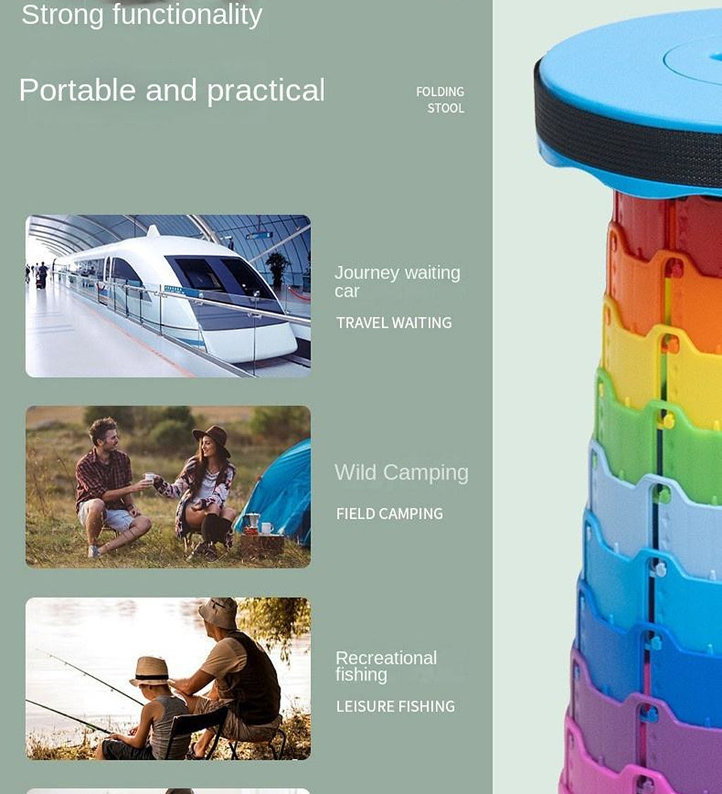 Portable Adjustable Retractable Folding Stool