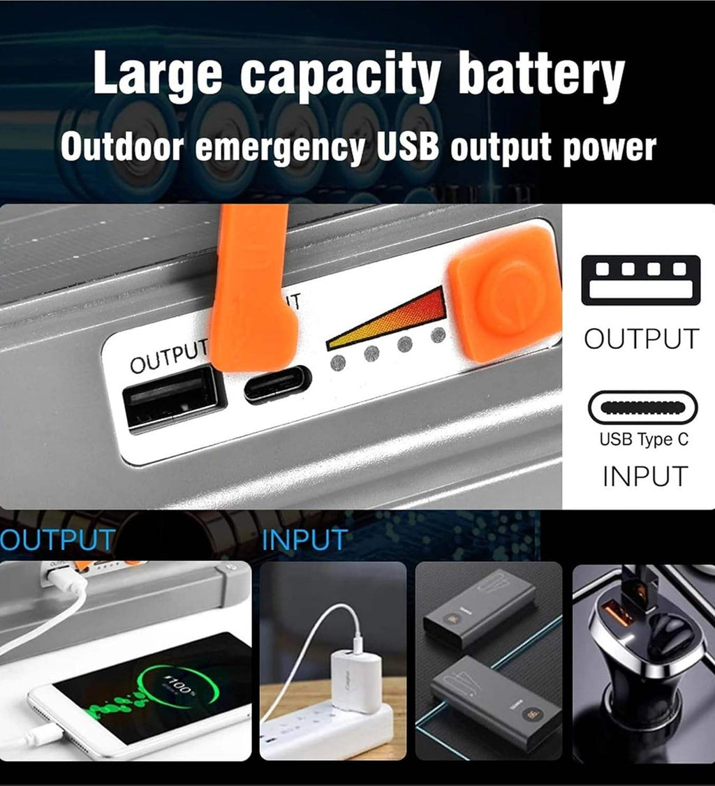 30W Rechargeable Solar LED Camping Light IP66 Portable Emergency Flood Light