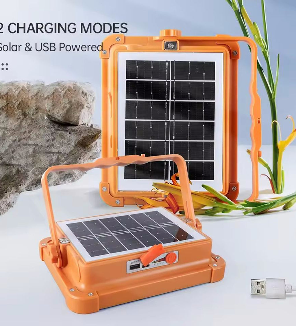 Rechargeable Solar LED Flood Light Portable Camping Emergency Light