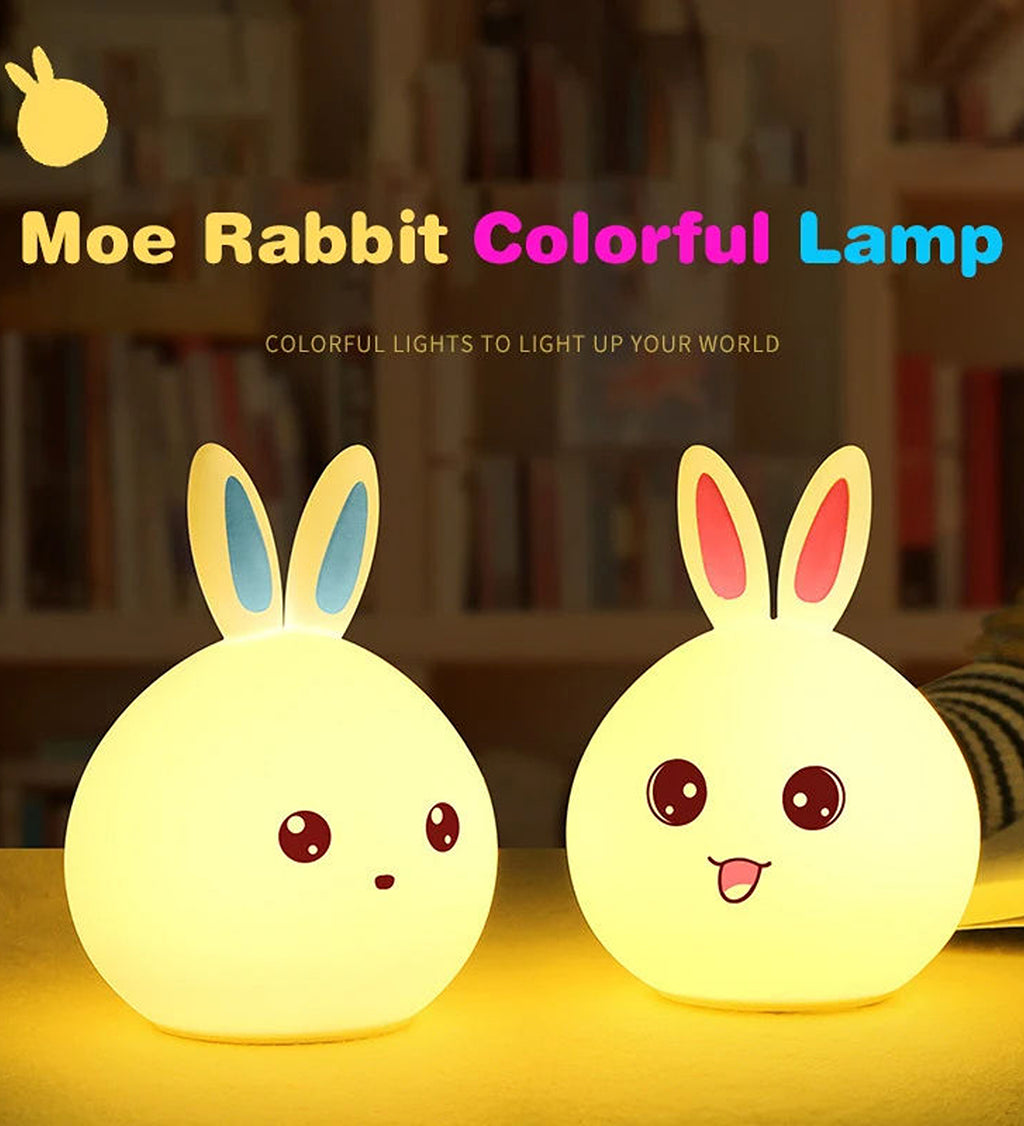 Mini Rabbit Shape Silicone LED Night Light for Kids Bedroom