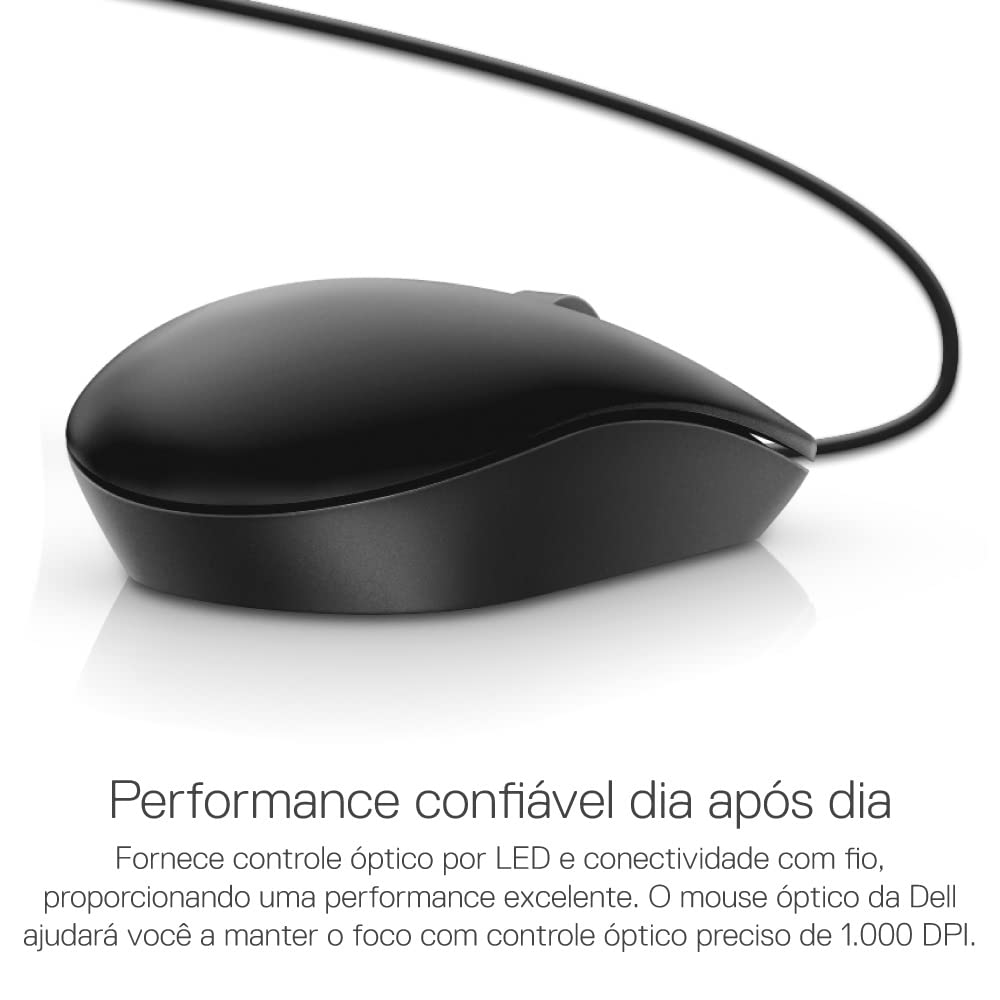 Dell MS116 Wired Optical Mouse 1000 DPI USB Black