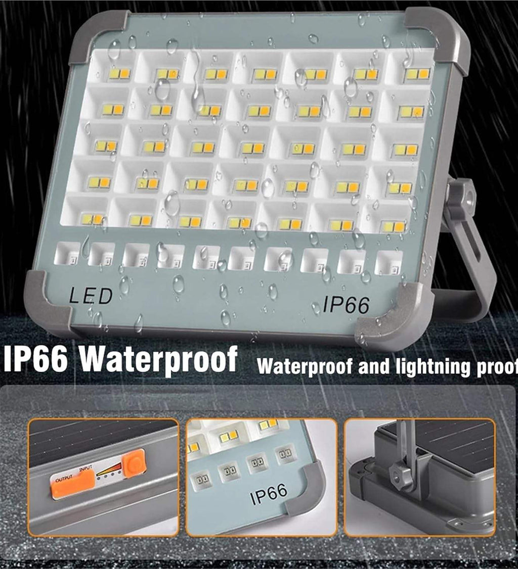 30W Rechargeable Solar LED Camping Light IP66 Portable Emergency Flood Light