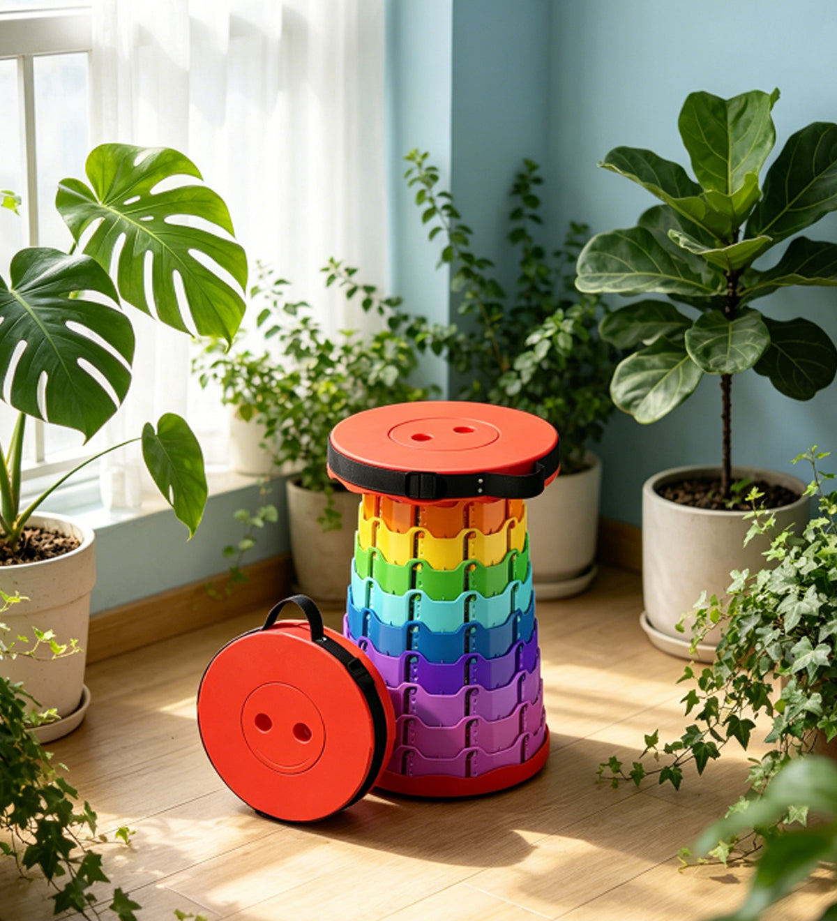 Portable Adjustable Retractable Folding Stool