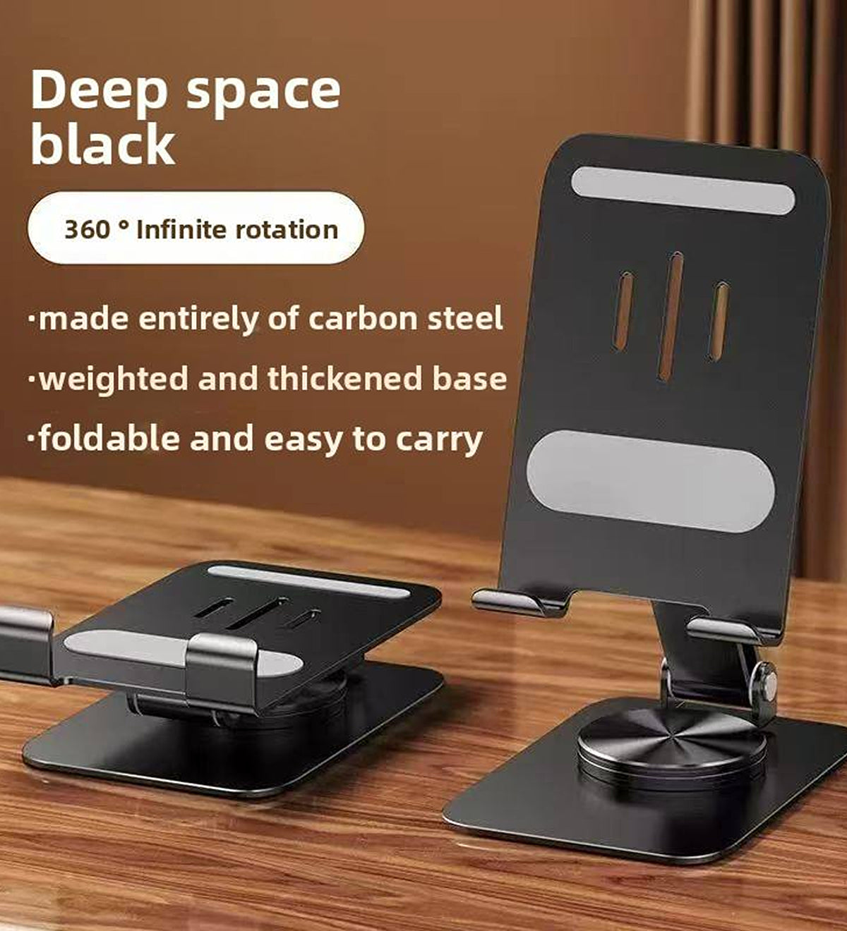 DZK 360 Degree Rotation Foldable Aluminum Alloy Mobile & Tablet Stand