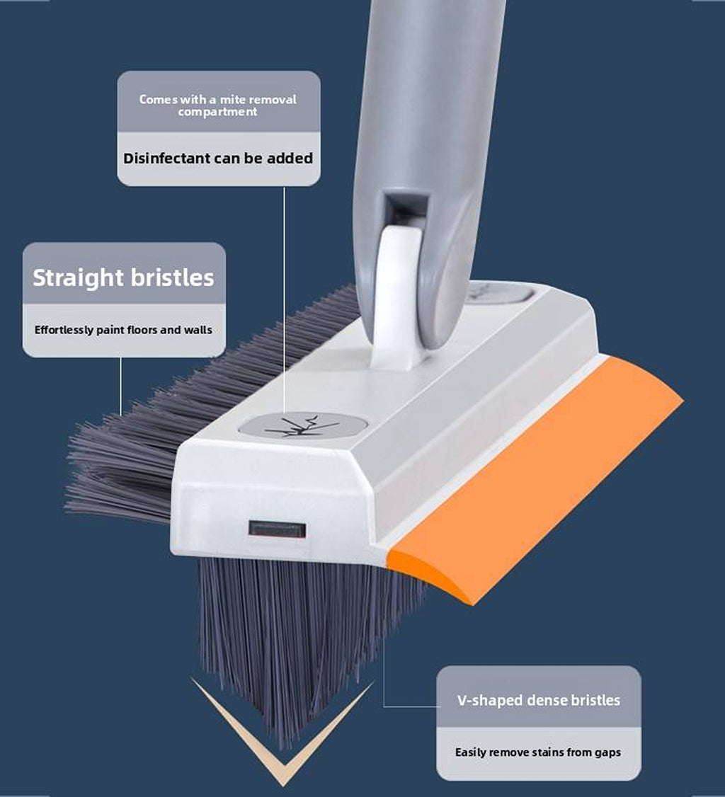 DZK 3 in 1 Telescopic Floor Cleaning Brush with Rubber Wiper