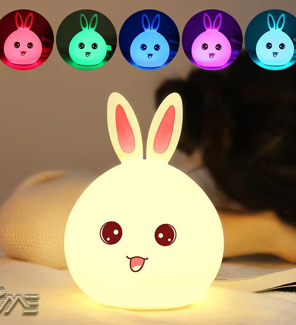 Mini Rabbit Shape Silicone LED Night Light for Kids Bedroom