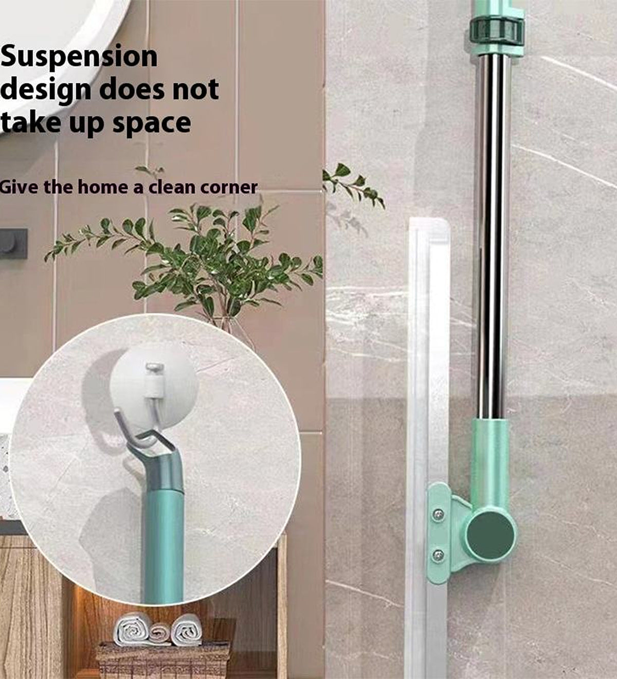 DZK Telescopic Silicone Floor Water Wiper with Stainless Steel Handle