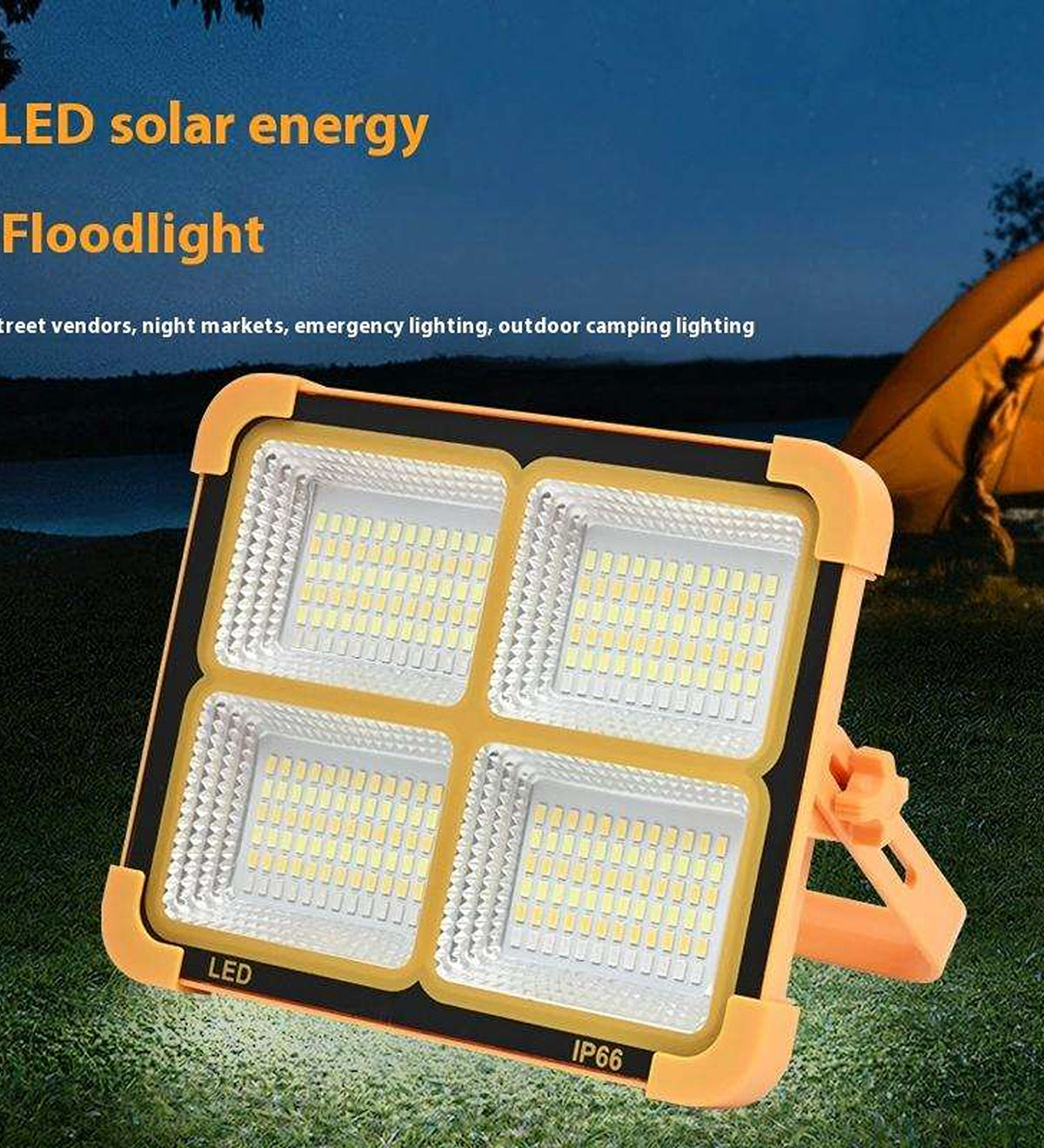 Rechargeable Solar LED Flood Light Portable Camping Emergency Light