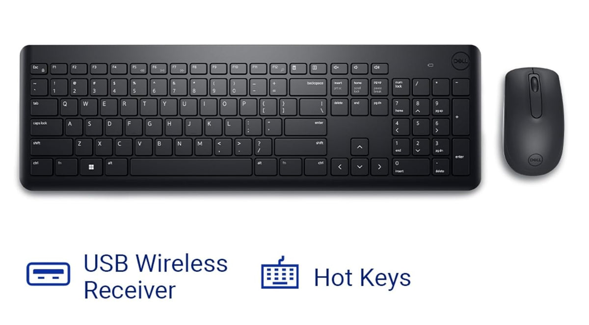 Dell KM3322W Wireless USB Keyboard and Mouse Combo Black