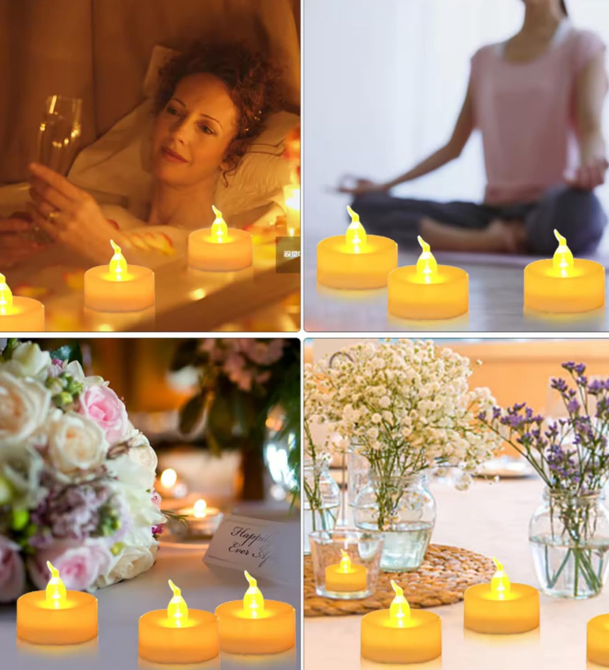 DZK Pack of 12 LED Tealight Candles