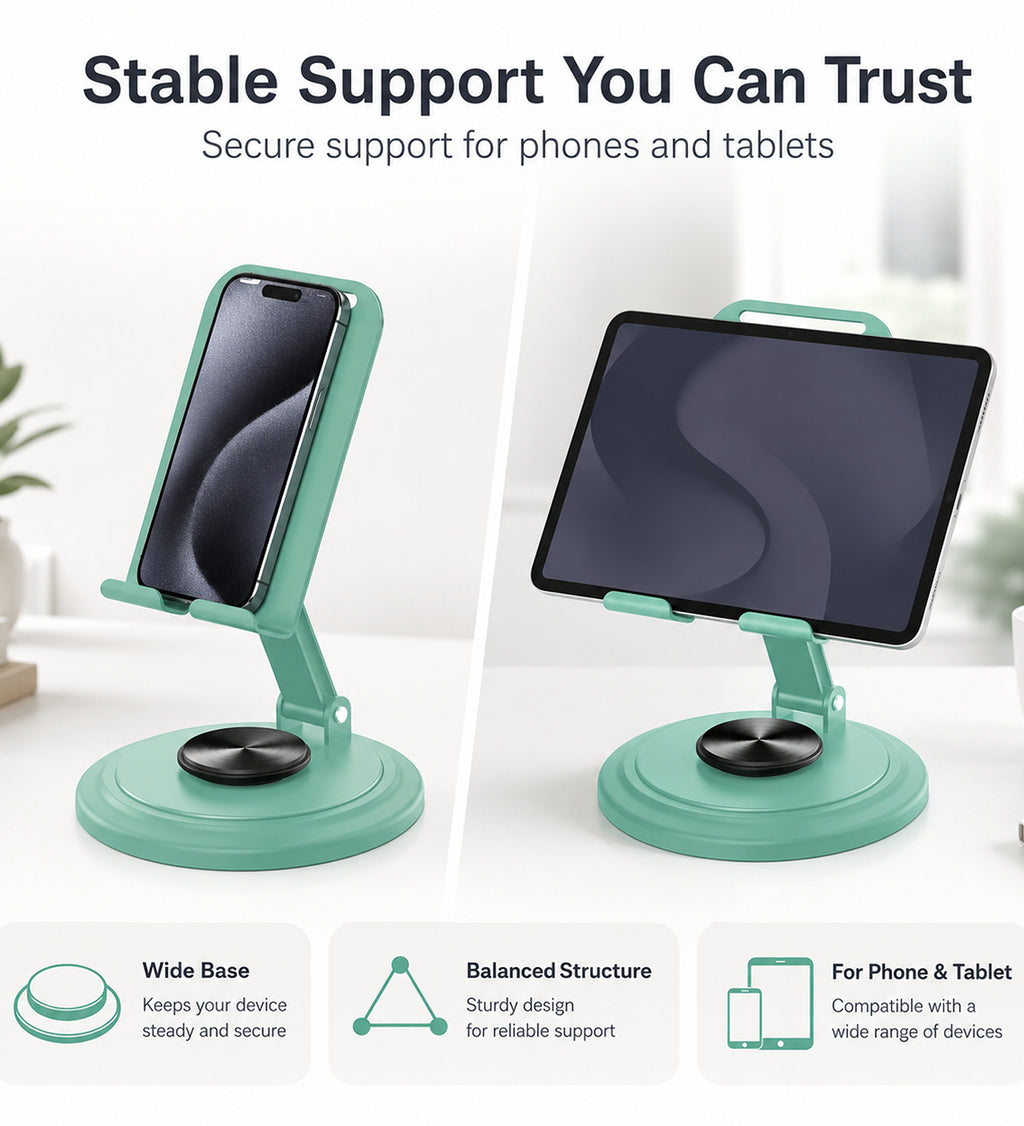 DZK Adjustable 360° Rotation Foldable Mobile Phone Stand