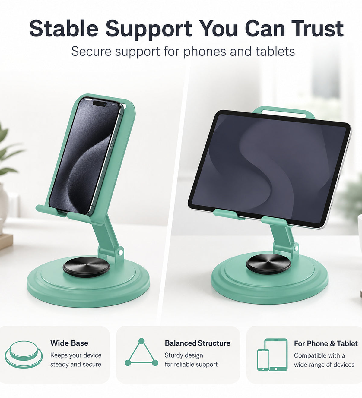 DZK Adjustable 360° Rotation Foldable Mobile Phone Stand