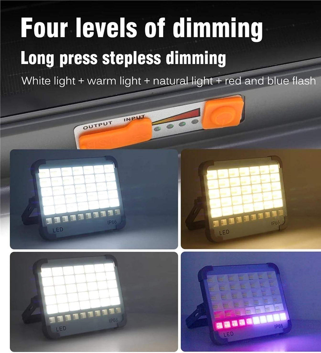 30W Rechargeable Solar LED Camping Light IP66 Portable Emergency Flood Light