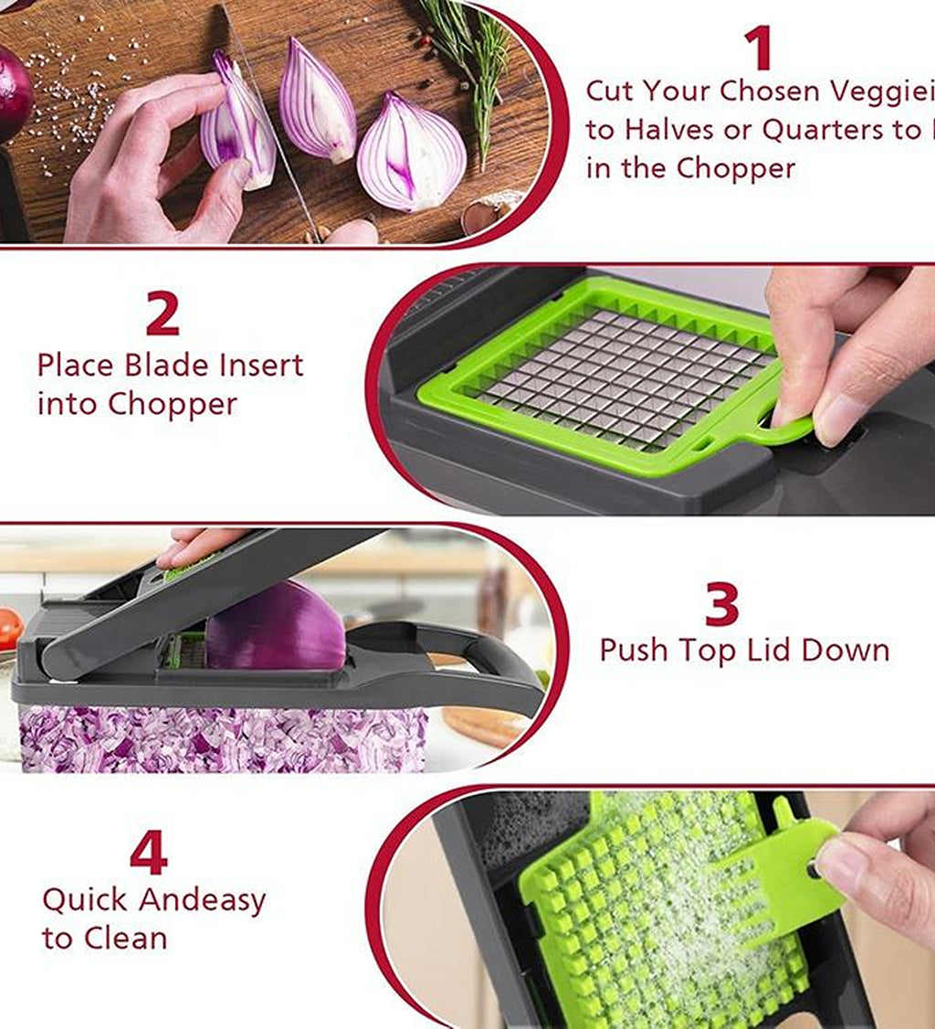DZK 16 in 1 Vegetable & Onion Chopper Pro