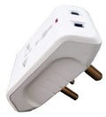 DZK Universal Multi Plug Adapter with Dual USB Ports