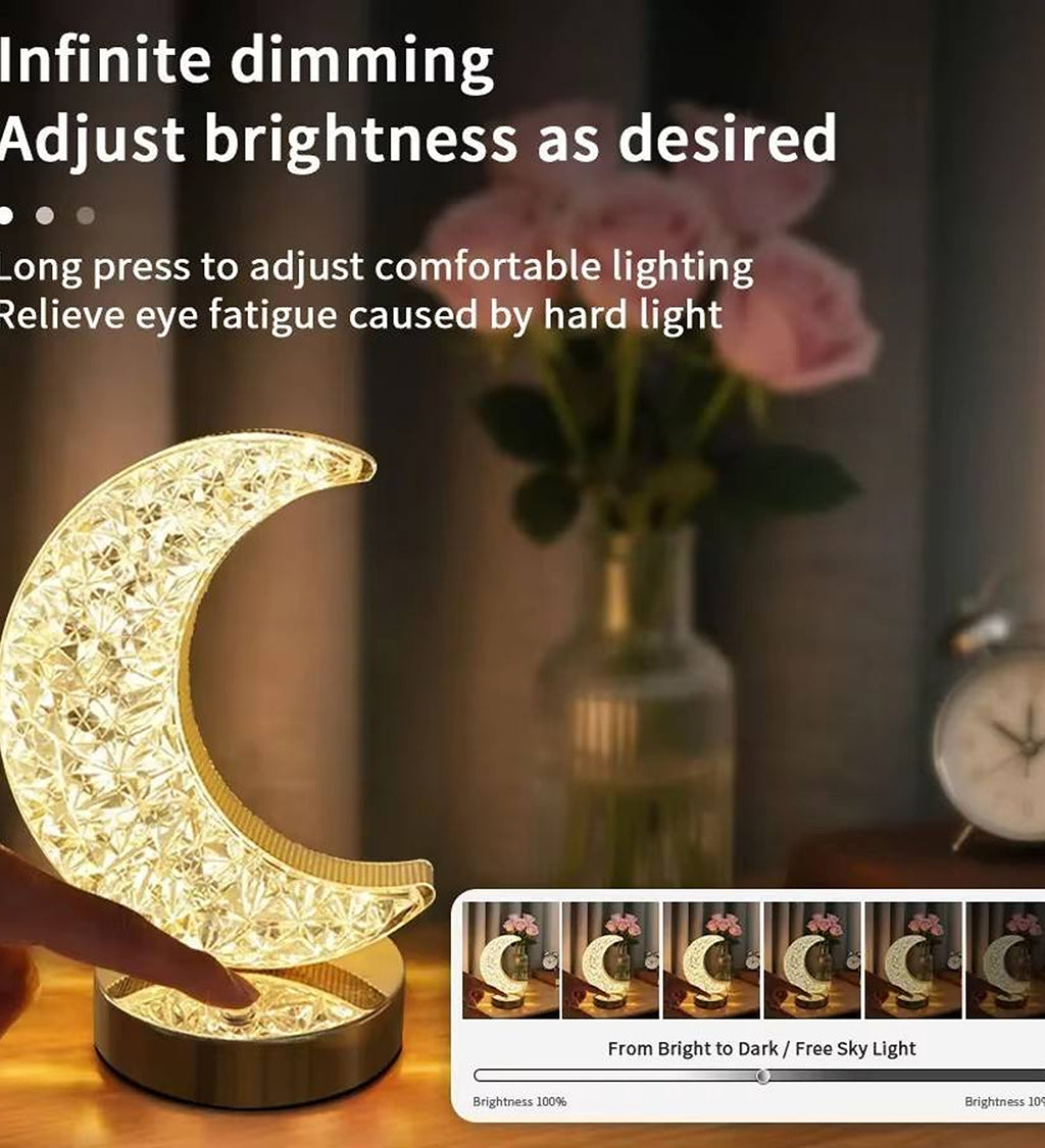 Modern Novelty LED Crystal Star Desk Lamp Rechargeable Touch Table Lamp