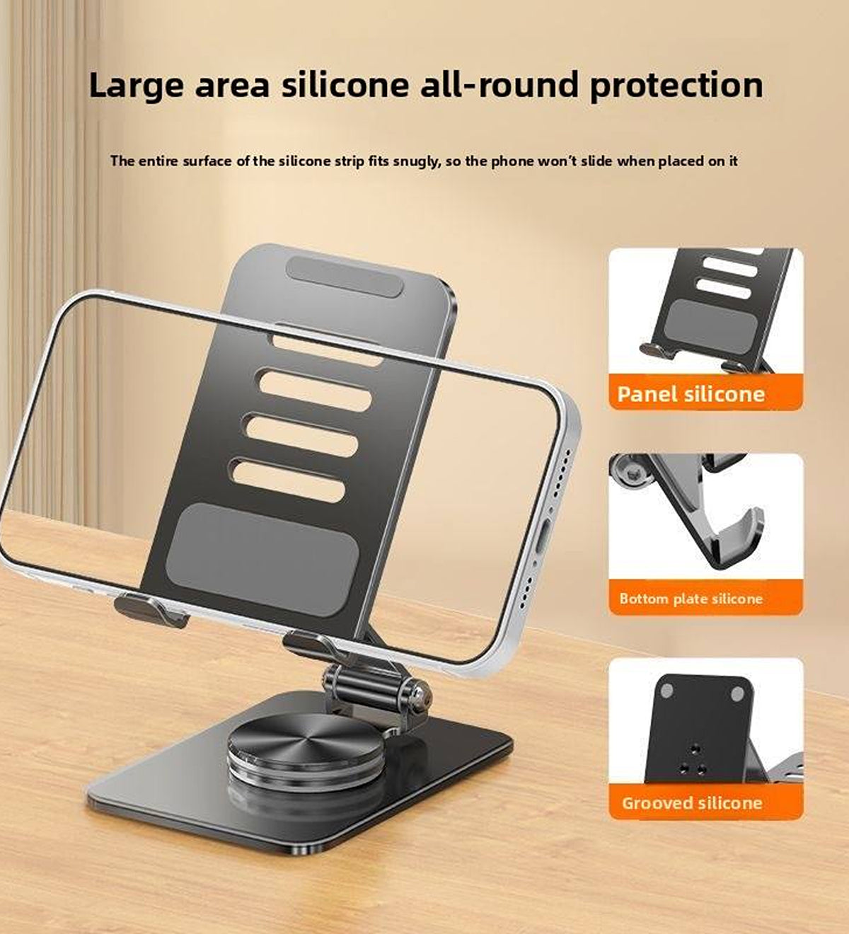 DZK 360 Degree Rotation Foldable Aluminum Alloy Mobile & Tablet Stand