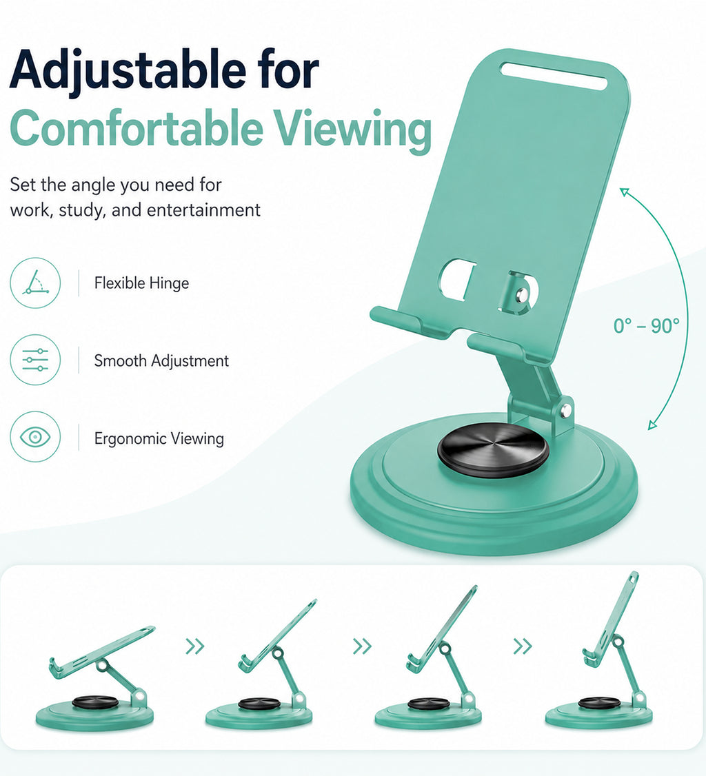 DZK Adjustable 360° Rotation Foldable Mobile Phone Stand